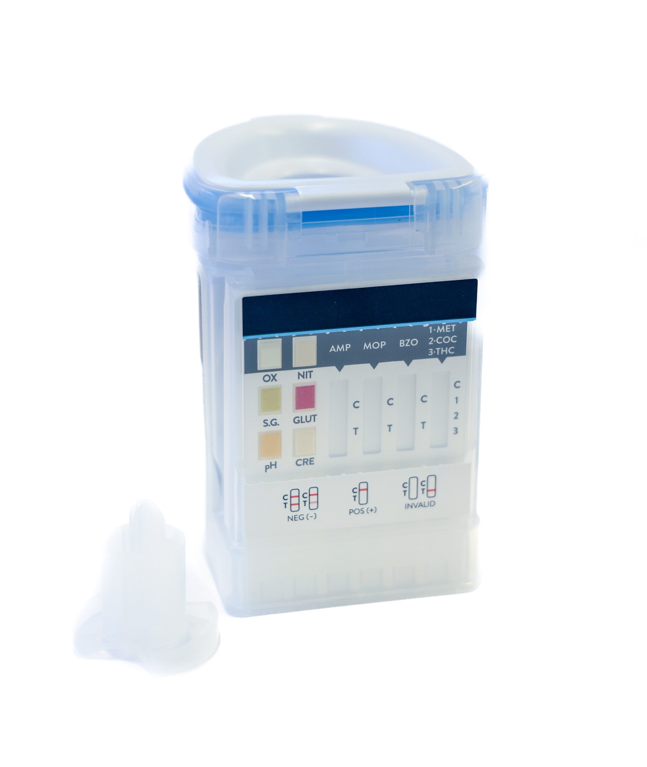 SureStep Urine Drug Screening Cup showing key and panels