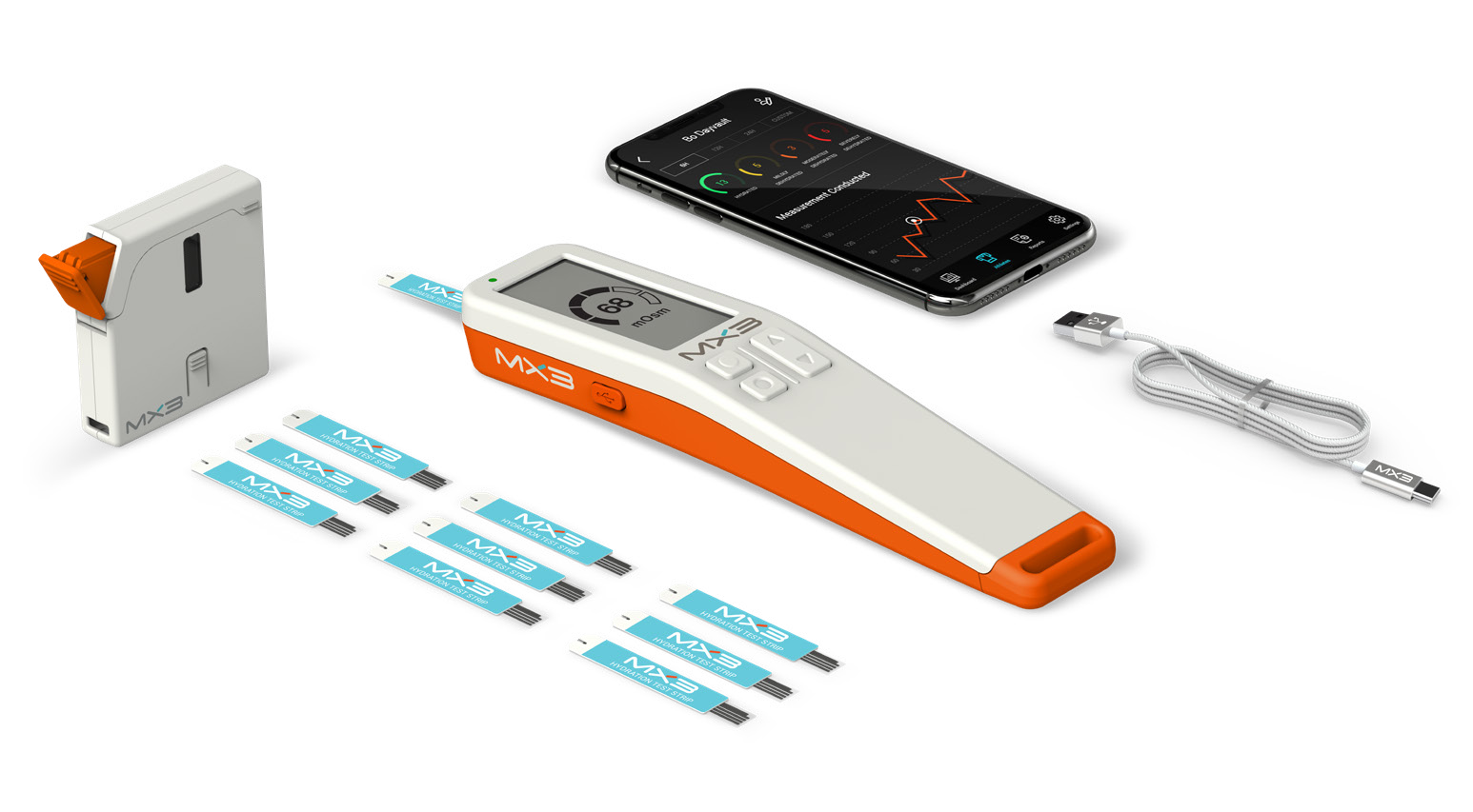 MX3 Hydration Unit with MX3 Testing Strips and Dispenser